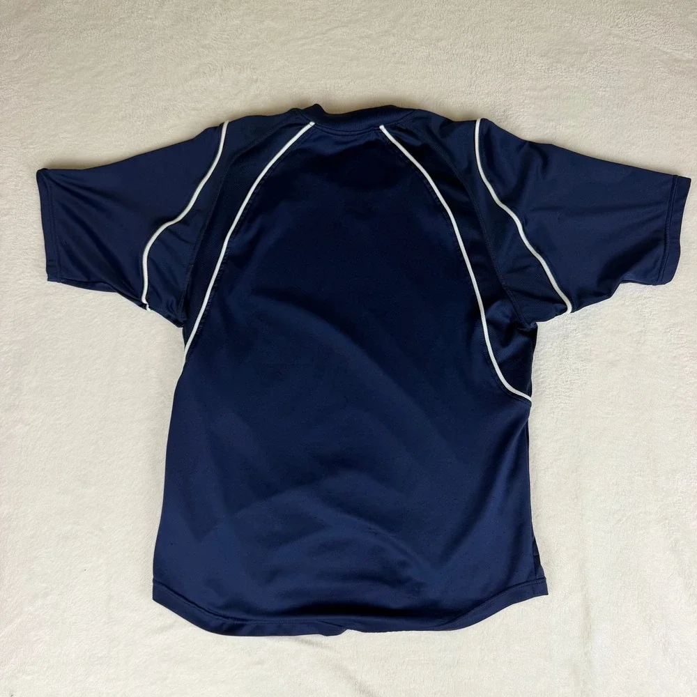 Nike Team Vintage 90s Mens Small Short Sleeve Training Shirt Navy White Piping